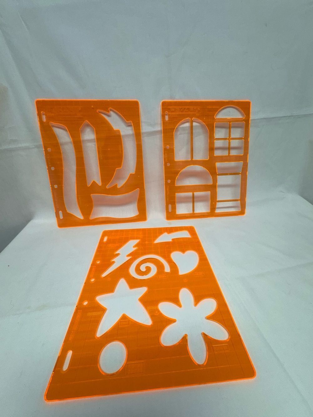 Lot of 3 Fiskars Shape Templates Banners Windows Fun Shapes